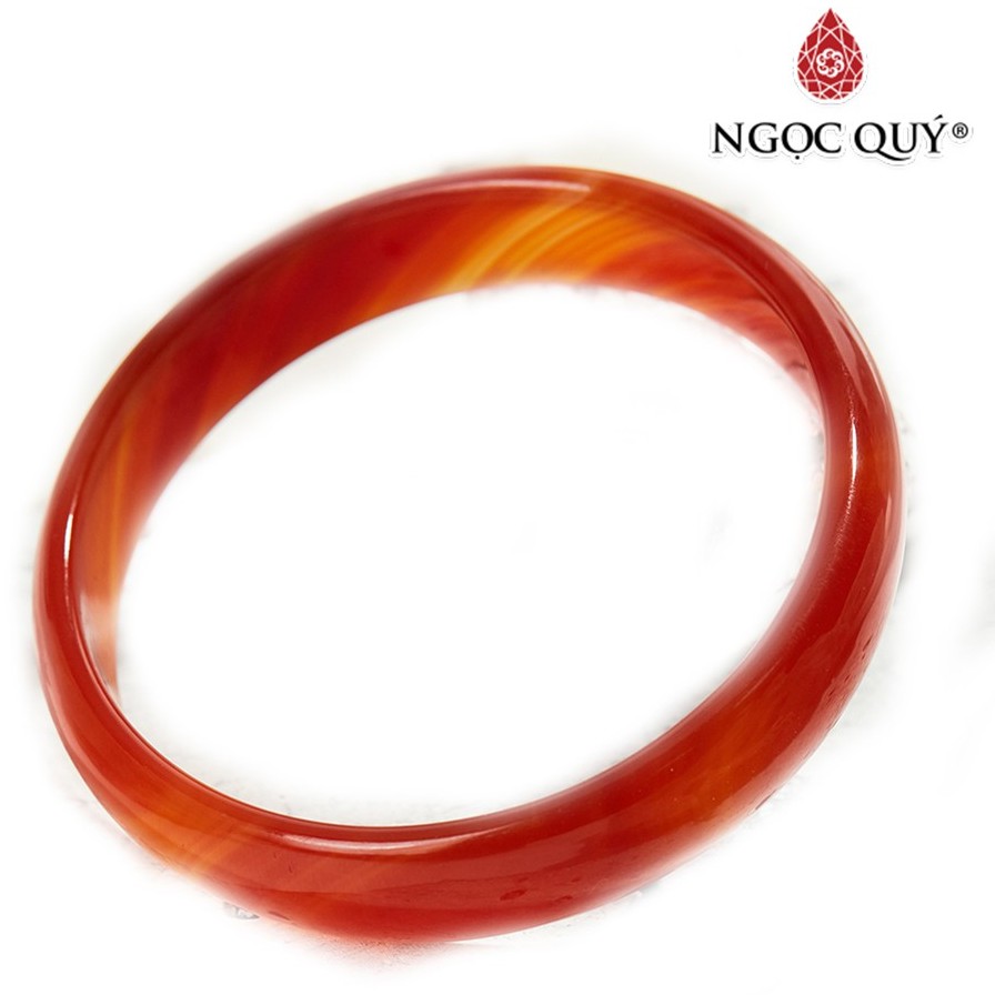 Vòng tay mã não đỏ bản mỏng 12mm - Ngọc Quý