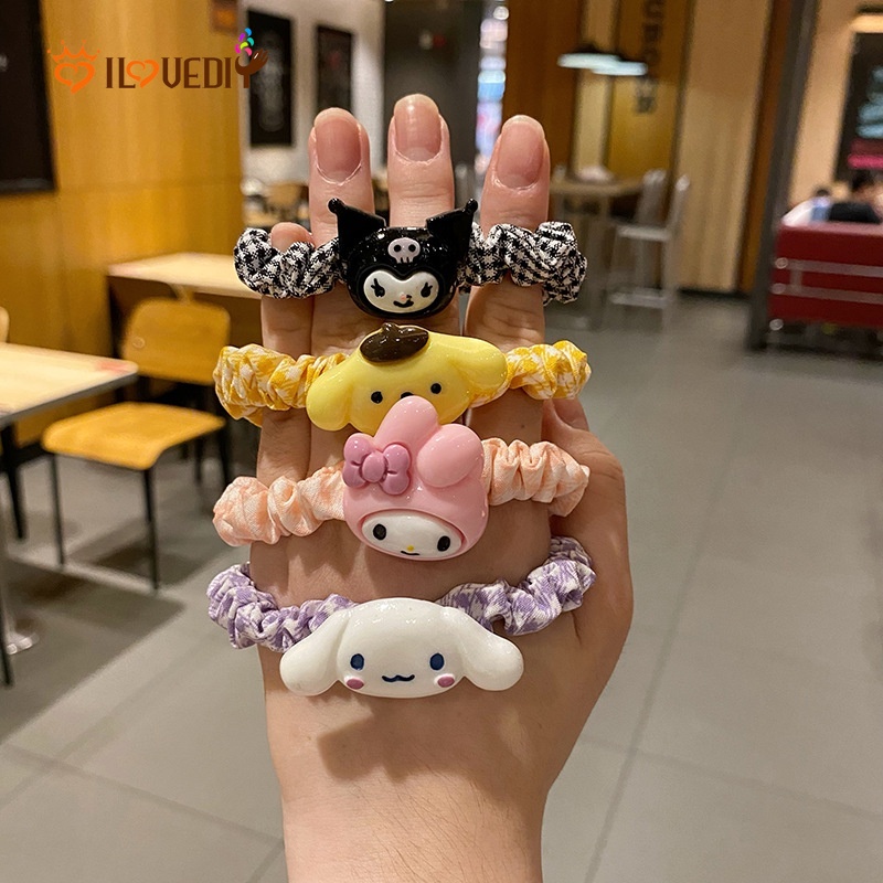 Dây Buộc Tóc Cao Su Co Giãn Họa Tiết Hoạt Hình Phong Cách Hàn Quốc Cho Nữ