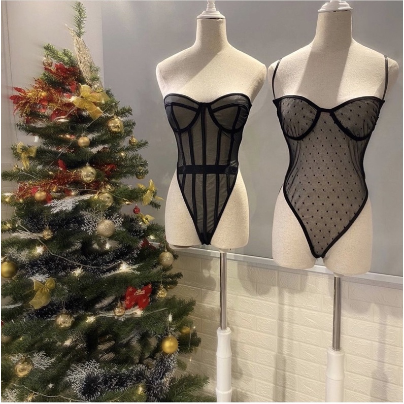 Bodysuit cup ngực xuyên thấu