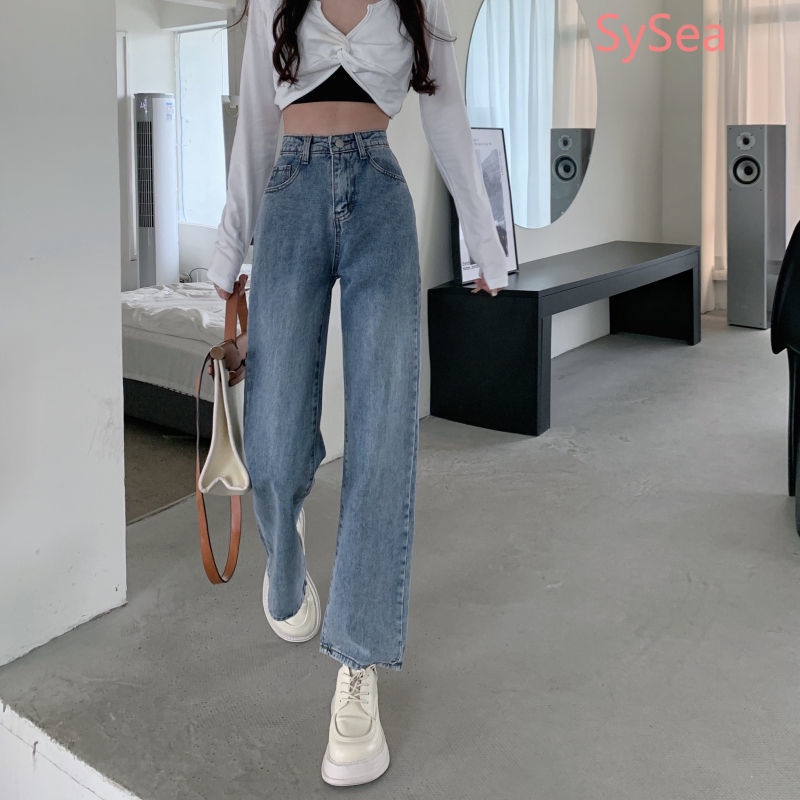 Quần Jeans Lưng Cao Phong Cách Vintage Cho Nữ