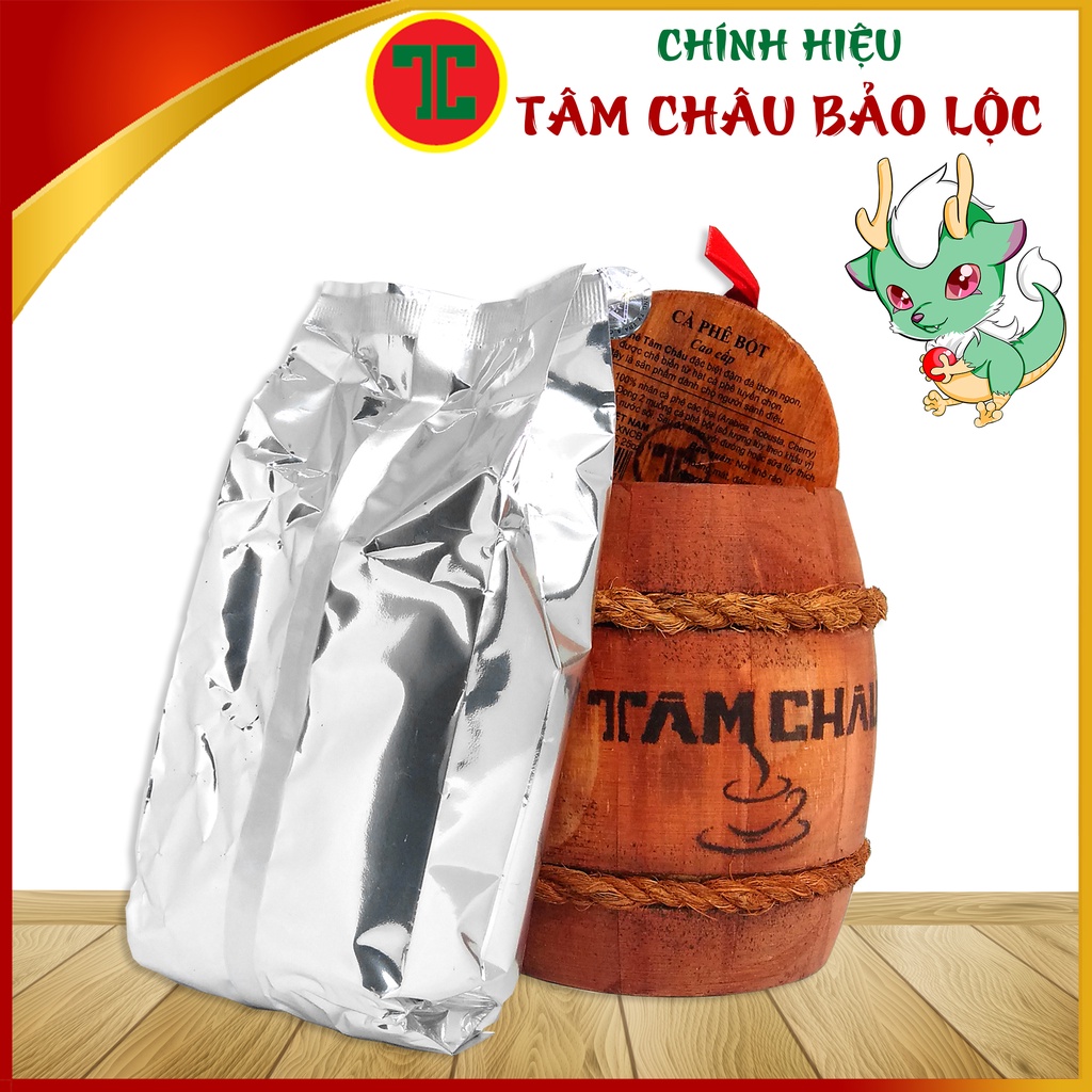 [TÂM CHÂU]Cafe Tâm Châu - Coffee Hộp Trống gỗ 150Gr - Chính hiệu TÂM CHÂU BẢO LỘC