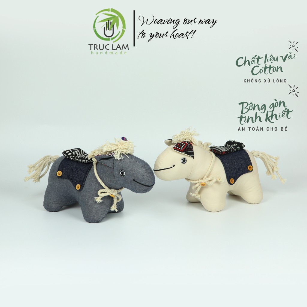 Đồ Chơi Cho Bé Thú Nhồi Bông Hình Con La Vải Denim Bông Gòn Cao Cấp Cỡ Nhỡ - Trúc Lâm Handmade
