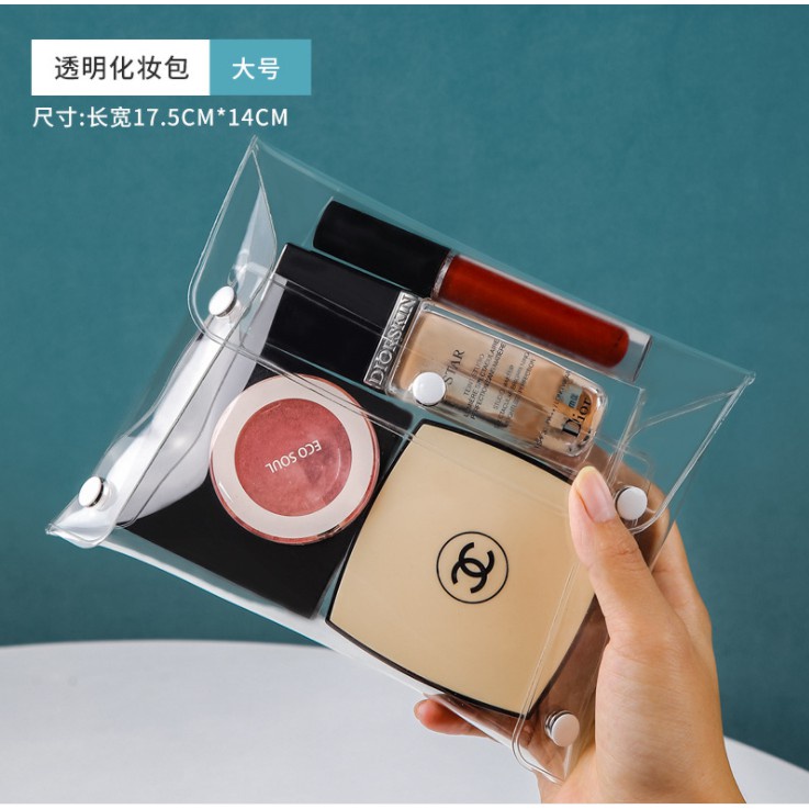 Túi Nhựa PVC Trong Suốt Đựng Cọ Trang Điểm Tiện Dụng