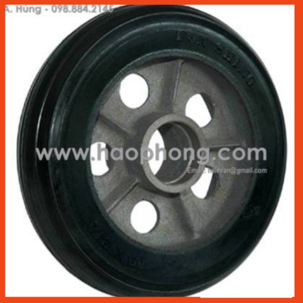 Bánh xe đẩy 150mm, hàng rời (không bao gồm vòng bi/ bạc đạn) lõi gang, viền cao su