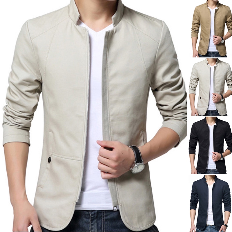 Mới Áo Khoác Blazer Phối Nút Cho Nam