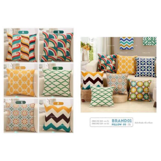 Vỏ gối sofa size 45x45