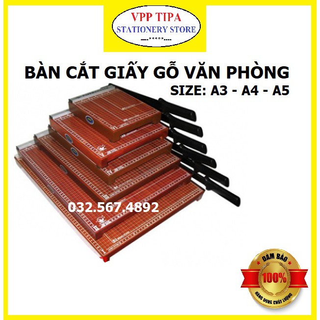 Bàn cắt giấy A3 A4 A5 bằng gỗ cho văn phòng