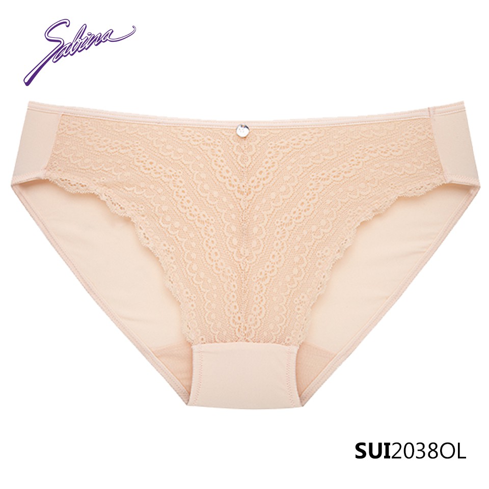 Combo Áo Lót Nâng Ngực Tạo Khe Chữ V Và Quần Đồng Bộ Màu Cam Nhạt Phối Ren Mordern V By Sabina SBI2038OL+SUI2038OL | BigBuy360 - bigbuy360.vn