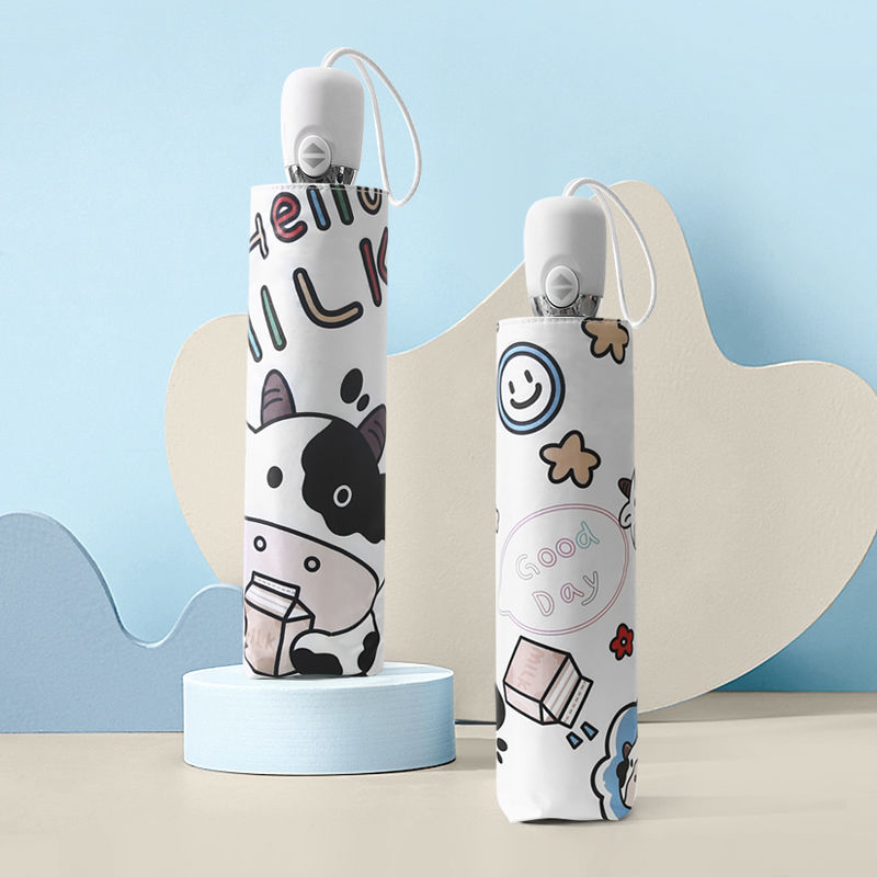 Dù xếp gọn tự động in hình bò sữa xinh xắn