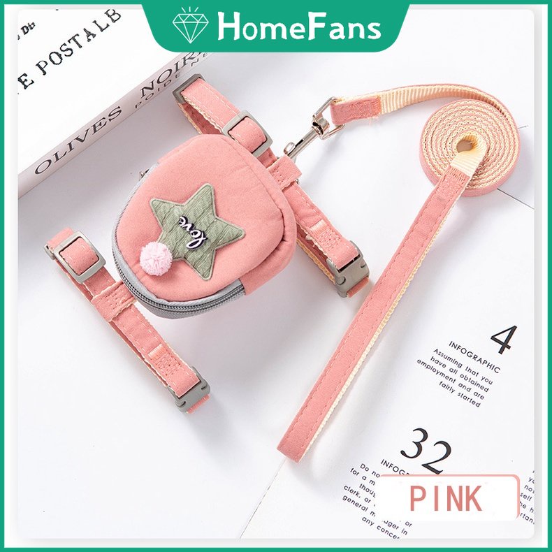 [HF] Dây Dắt Thú Cưng Đi Dạo Kèm Dây Dắt Màu Xanh Dương / Hồng / Xám / Vàng