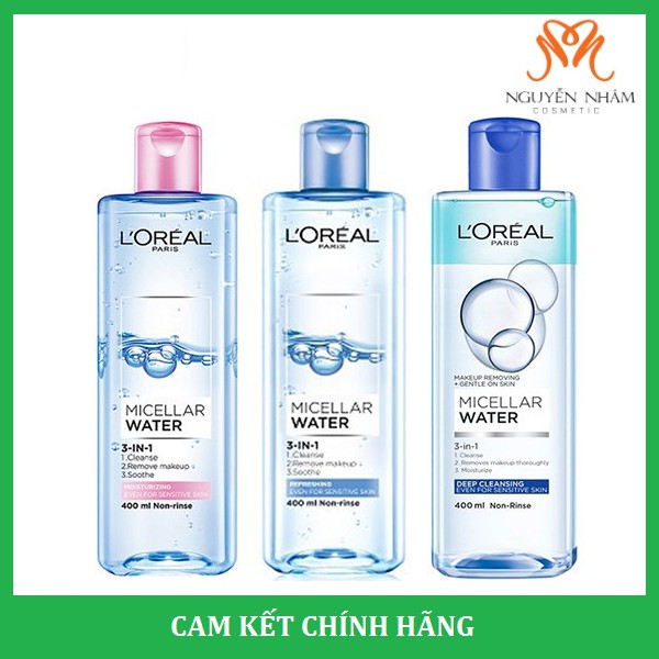 Tẩy trang dưỡng ẩm L'Oreal Paris 3-in-1 Micellar Water Nhập Khẩu