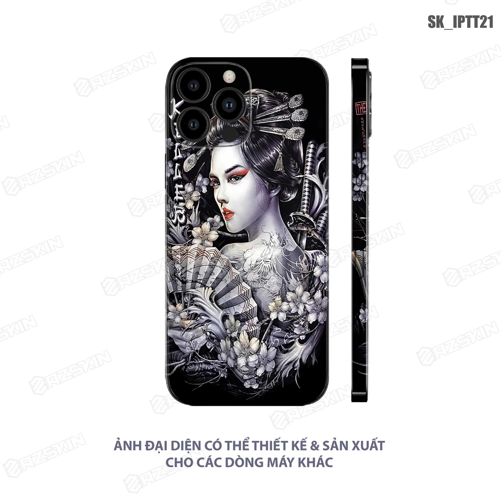 Miếng Dán Skin Tatto Japan Độc Lạ Dành Cho IPhone 7 - 14 Pro Max |SK_IPHTT21| Chất Liệu Nhập Khẩu, Khuôn Cắt Sẵn, Dễ Dán