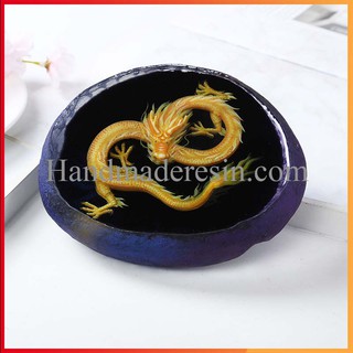 Sticker Rồng Vàng 3D Đổ Bể Cá Resin