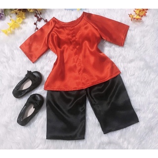 Set bà ba lụa quần đen cho bé gái