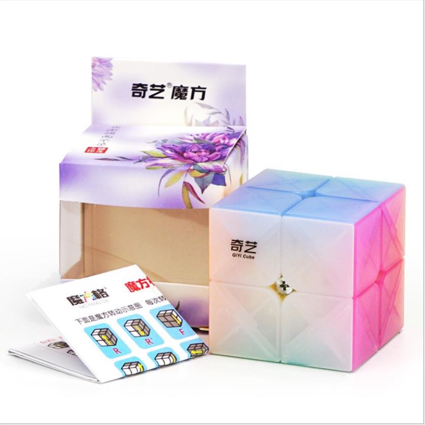 Rubik Jelly 2x2 - Rubik bậc 2 màu thạch anh đồ chơi thông minh trí tuệ cho trẻ em và người lớn