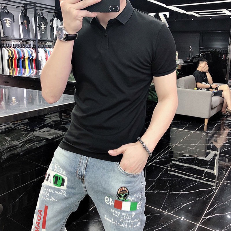 Áo thun nam POLO trơn vải cá sấu cotton cao cấp ngắn tay cực sang trọng