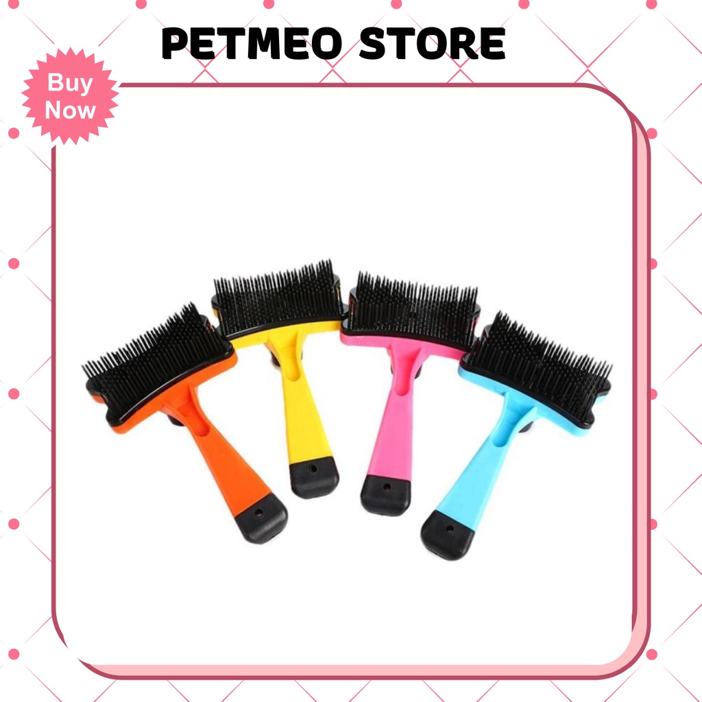 Lược chải lông mèo, gỡ rối lông có nút bấm - PETMEO