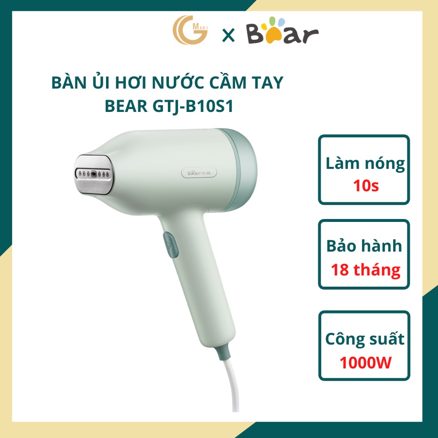 BÀN ỦI CẦM TAY TIỆN LỢI BEAR GTJ-B10S1  HÀNH CHÍNH HÃNG BẢO HÀNH 18 THÁNG