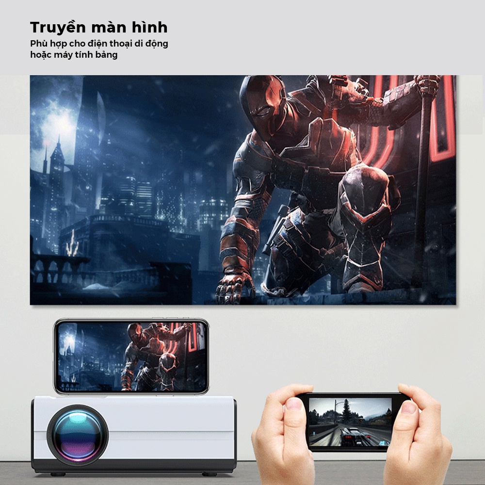 Máy Chiếu FULL HD, Máy Chiếu Mini T01-A Hệ Điều Hành Android, Kết Nối Điện Thoại, Nelfix, youtube,...