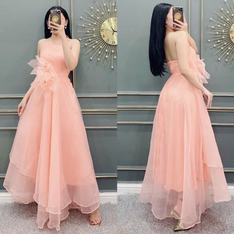 ẢNH VÀ VIDEO THẬT 10000% _ ĐẦM MAXI CỔ YẾM KẾT HOA EO