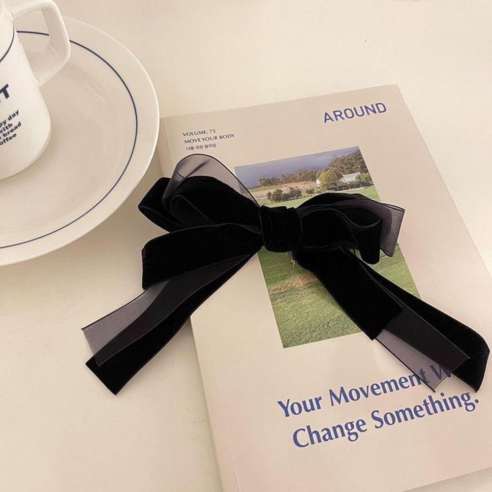 Kẹp Tóc Nơ Ruy Băng Cỡ Lớn Phong Cách Vintage Pháp Thanh Lịch Dành Cho Nữ Back2Lilife