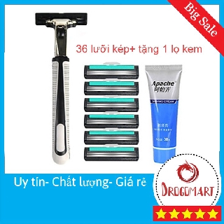 Dao Cạo Râu ⚡️ Tặng Kem Cạo⚡️ Tặng Kèm 36 Lưỡi Dạo Kép Siêu Bén, Cạo Siêu Sạch, Siêu Êm