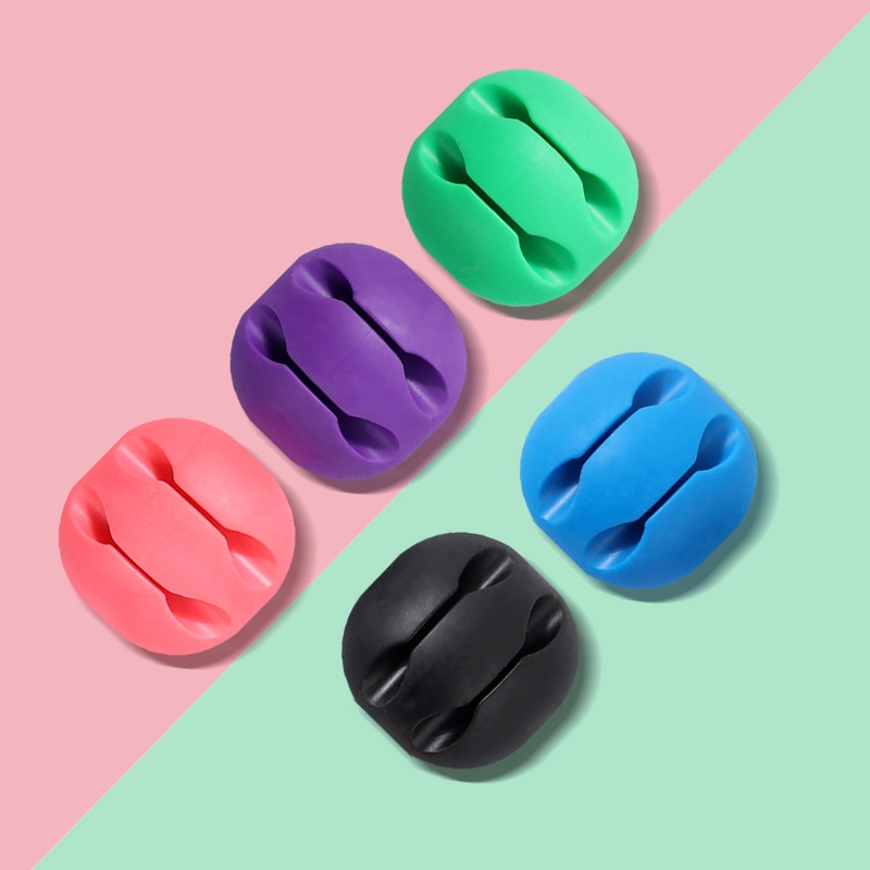 1 Kẹp Giữ Dây Cáp Gọn Gàng Bằng Silicon Đa Năng Màu Sắc Ngẫu Nhiên