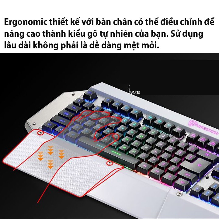 Bàn phím giả cơ Motospeed K800 Gaming Led 7 màu (Phím đen)