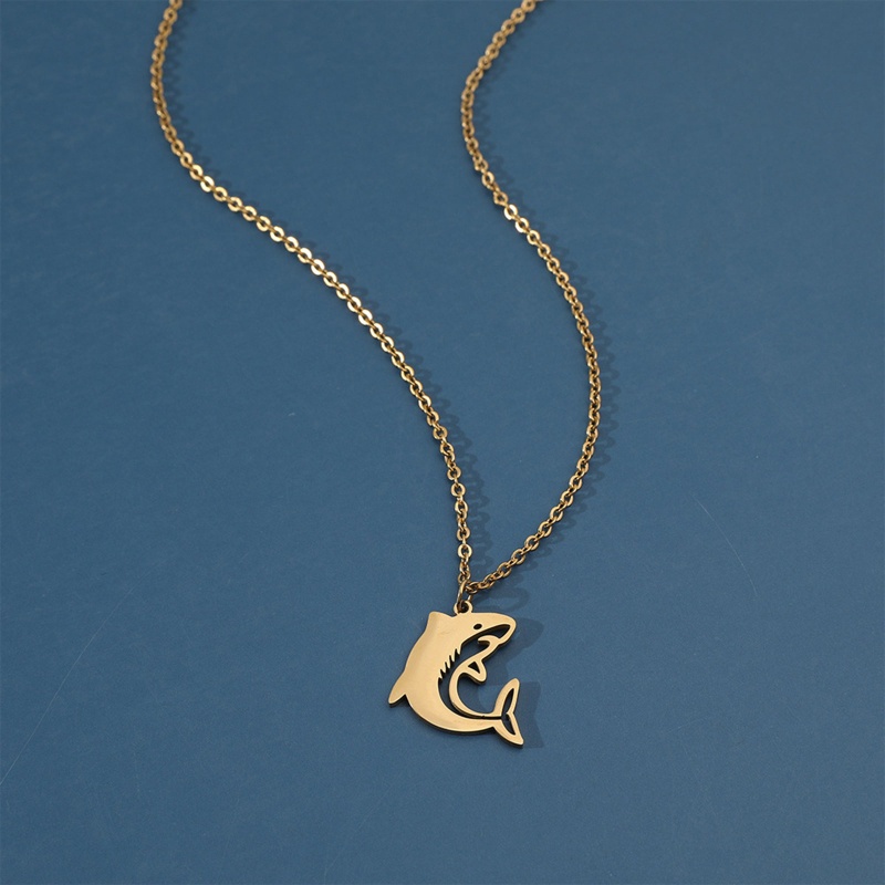 Vòng cổ Mặt Hình Cá Mập Phong Cách Hip hop Âu Mỹ