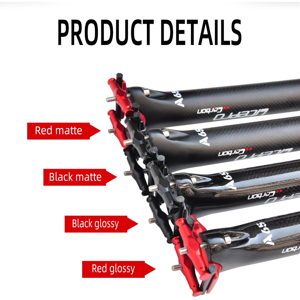 Ống yên xe đạp Litepro A65 412 BMX sợi carbon gấp gọn được cỡ 31.8 33.9X580Mm