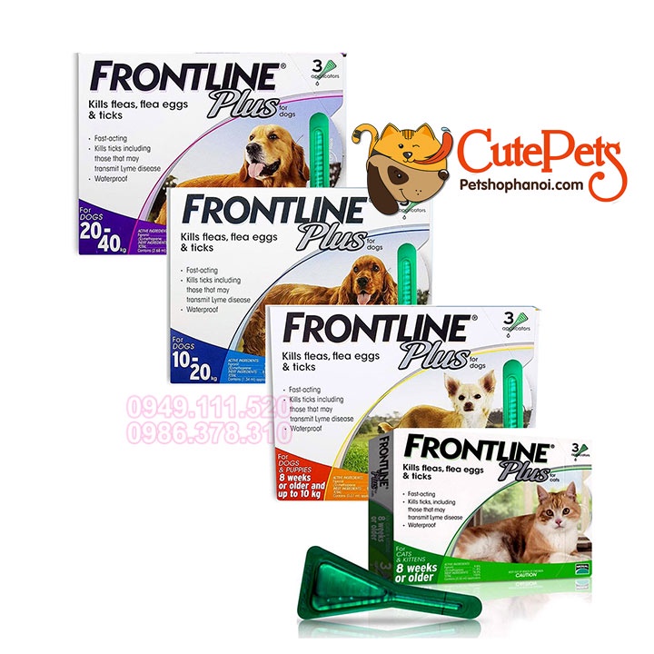 Nhỏ gáy trị ve rận Frontline Plus cho chó mèo [1 Tuýp] - Phụ kiện thú cưng Hà Nội