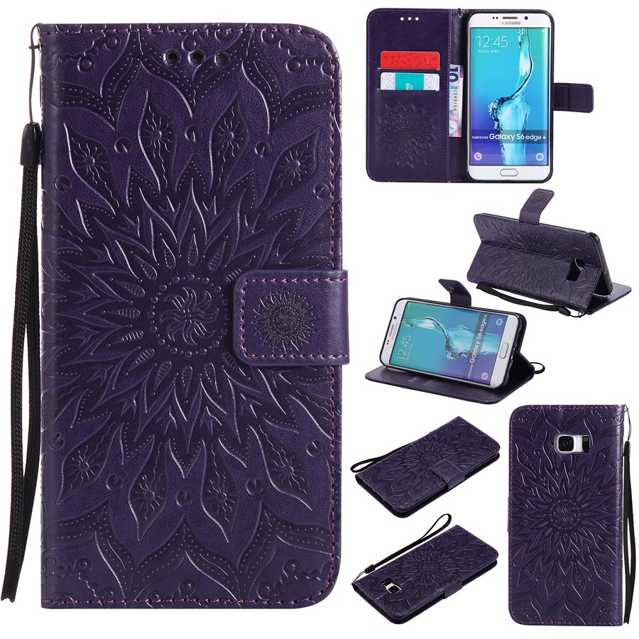 Ốp lưng nắp gập dập hình hoa nổi vintage cho Samsung S6/S6 Edge/S6 Edge Plus | BigBuy360 - bigbuy360.vn