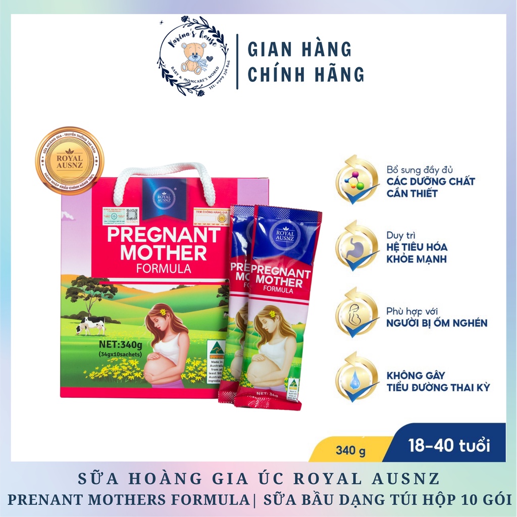 [Sẵn] Sữa Dành Cho Bà Bầu Hoàng Gia Úc ROYAL AUSNZ Pregnant Mother Formula (Hộp 10 Gói)