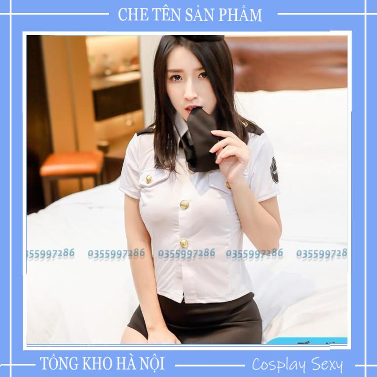 Cosplay Sexy Tiếp Viên - Bộ Đồ NGủ Cosplay Đồng Phục Nữ C.ảnh Sát CST1700