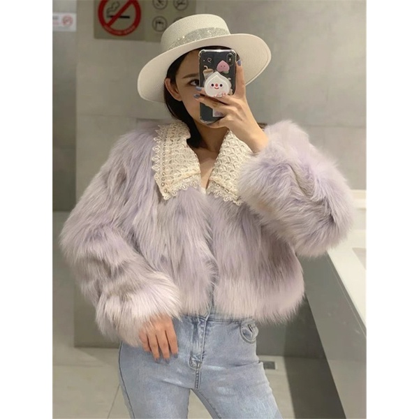 𝐇𝐀̀𝐍𝐆 𝐂𝐀𝐎 𝐂𝐀̂́𝐏. Áo Khoác Lông Cổ Ren Vintage