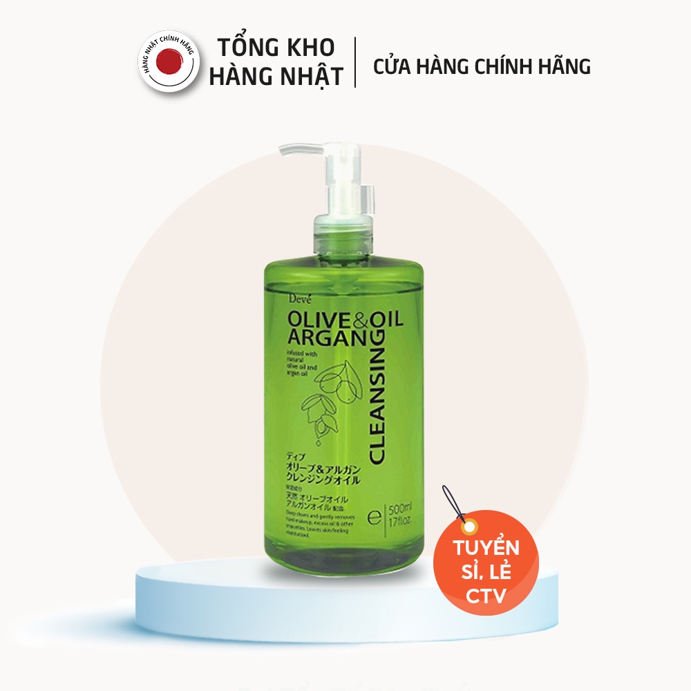 DẦU TẨY TRANG OLIVE &amp; ARGAN DEVE NHẬT BẢN (CHAI 500ML)