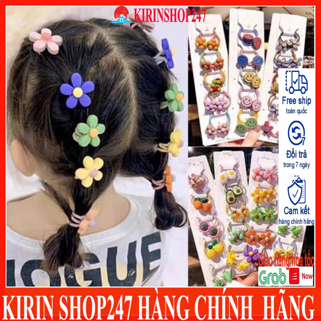 Vỉ 10 Dây Buộc Tóc Cho Bé Gái Hoạt Hình Dễ Thương