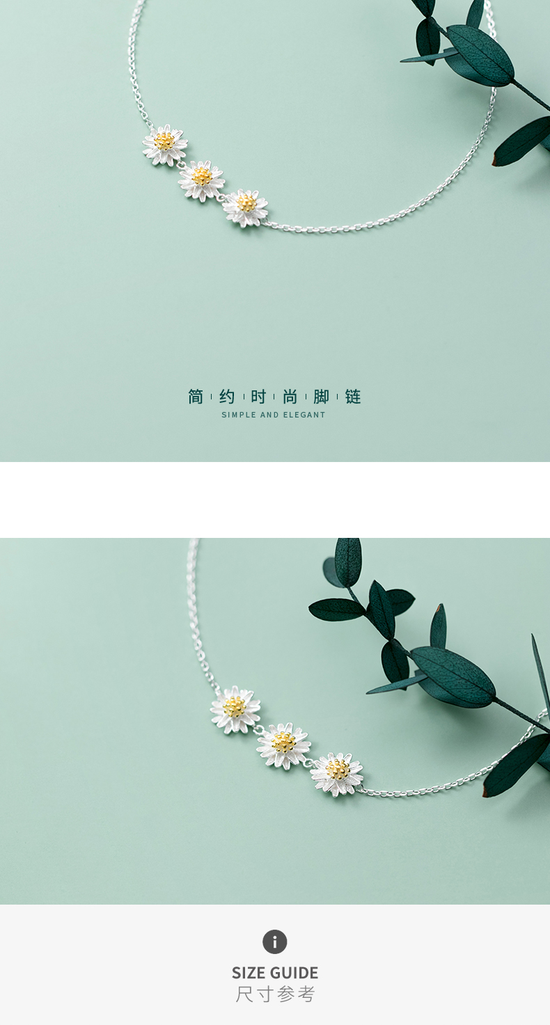 Lắc Chân Mạ Bạc 925 Hình Hoa Cúc Xinh Xắn Cho Nữ | BigBuy360 - bigbuy360.vn