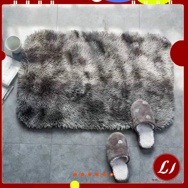 Thảm lau chân LÔNG LOANG mềm, có mặt chống trượt tiện lợi- Nhiều màu