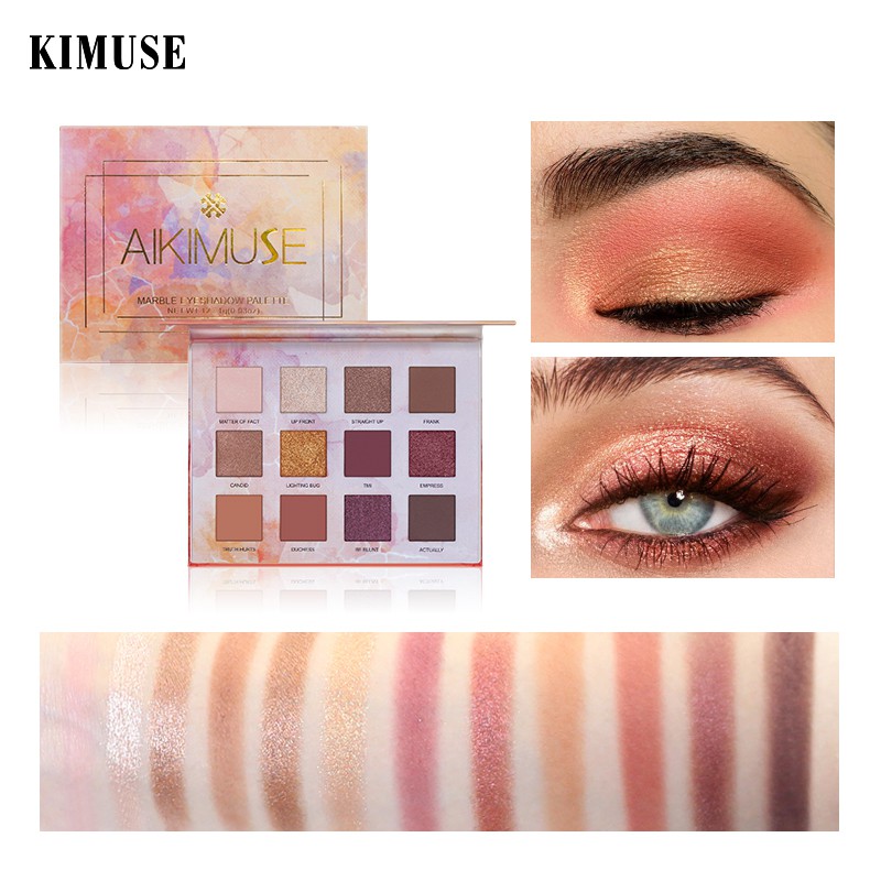 Set mỹ phẩm trang điểm KIMUSE gồm son môi + kẻ mày + bảng mắt 12 màu + mascara + kem nền chất lượng cao