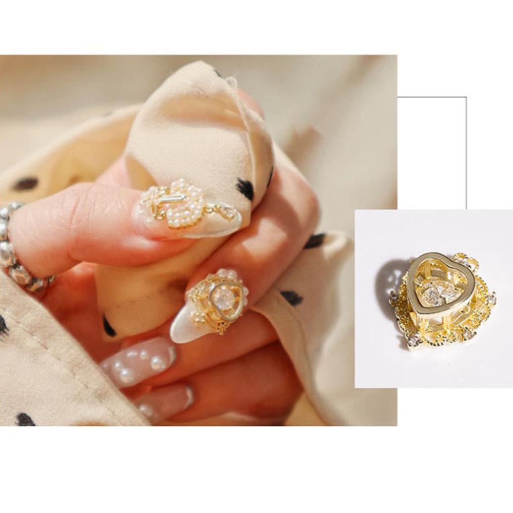 Móng Tay DYRUIDOJ Trang Trí Nghệ Thuật|Mặt Dây Chuyền Hợp Kim Hình Trái Tim Thời Trang|Phụ Kiện Làm Móng Nghệ Thuật