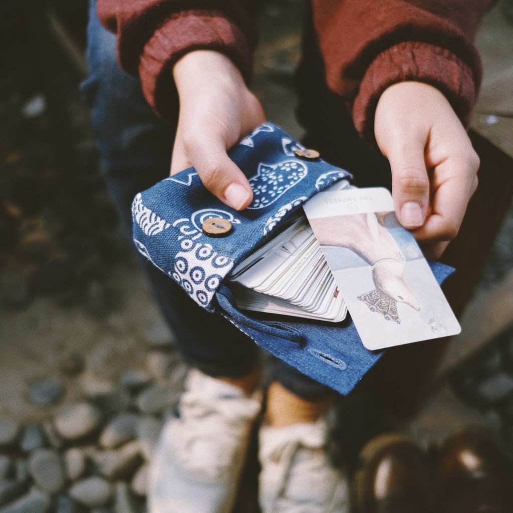 Túi đựng bài TAROT họa tiết Mèo/Jean || Kích thước 12*7*4 cm