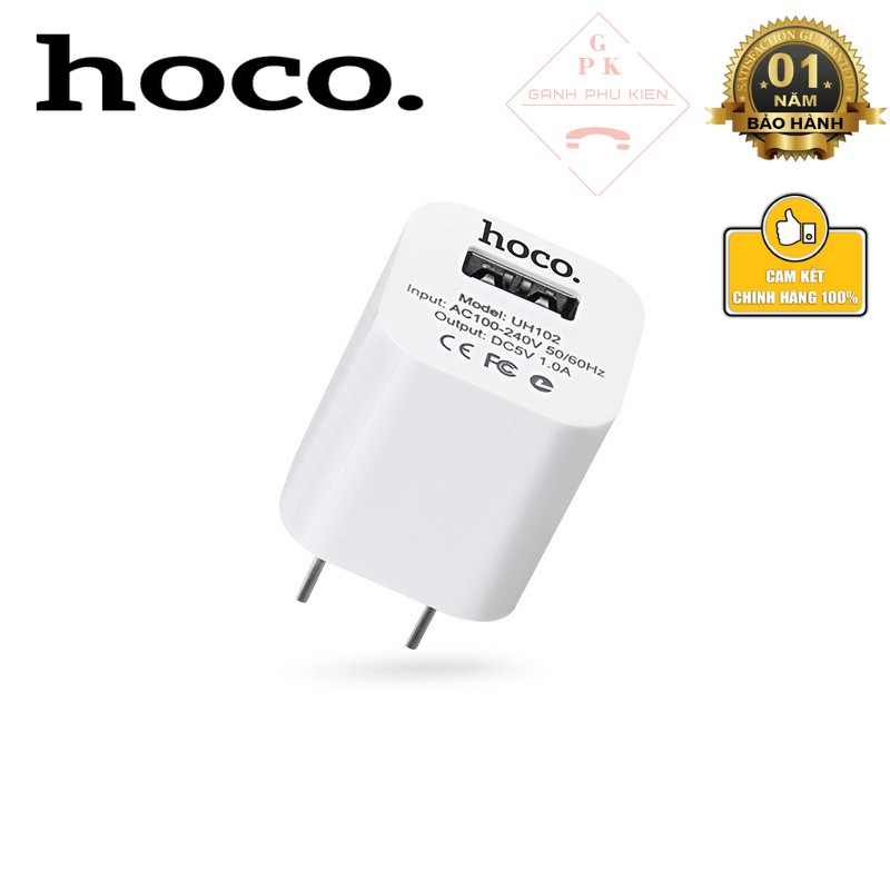 Củ Sạc iPhone HOCO UH102 dành cho Các Dòng Cáp Sạc Điện Thoại cổng kết nối USB - Iphone Samsung Xiaomi Oppo Huawei