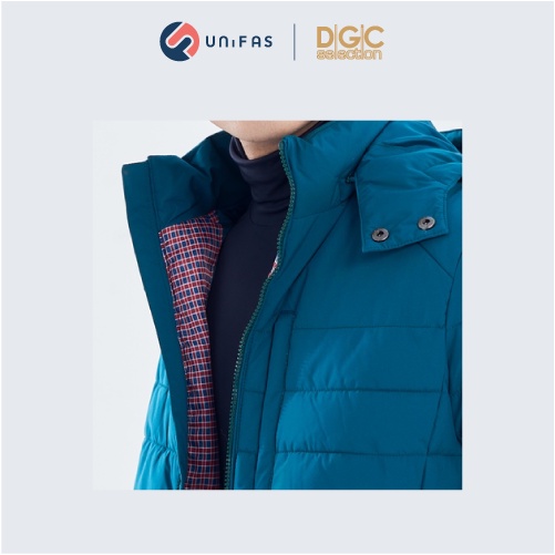 Áo khoác nam mũ rời chần bông ngang 3 lớp, phối họa tiết lót trong cao cấp DGCs - WAJKBA11M