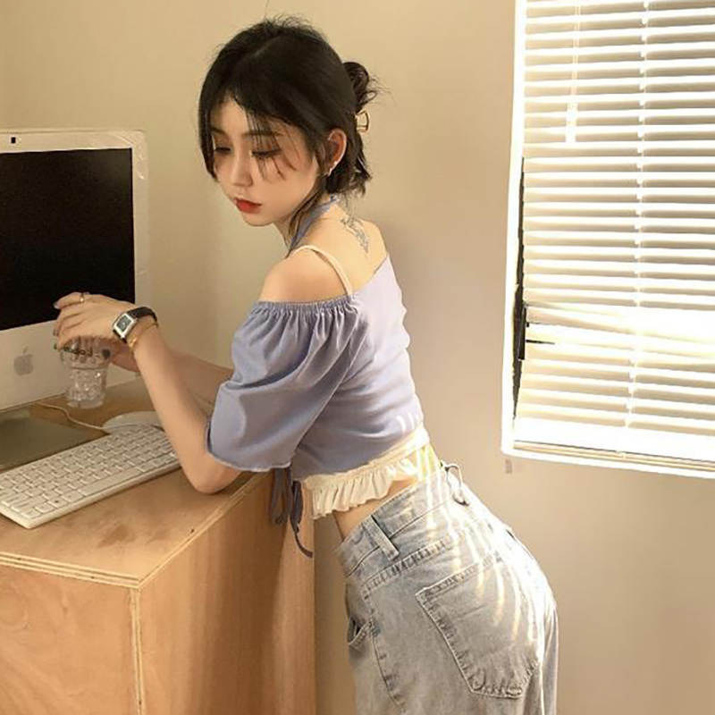 Áo hai dây/ Áo kiểu IELGY tay ngắn dáng ôm phong cách thời trang cho nữ