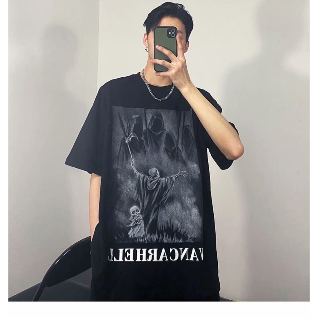 Áo Thun Nam Tay Ngắn Dáng Rộng Phong Cách hip hop Cá Tính Size M-8XL