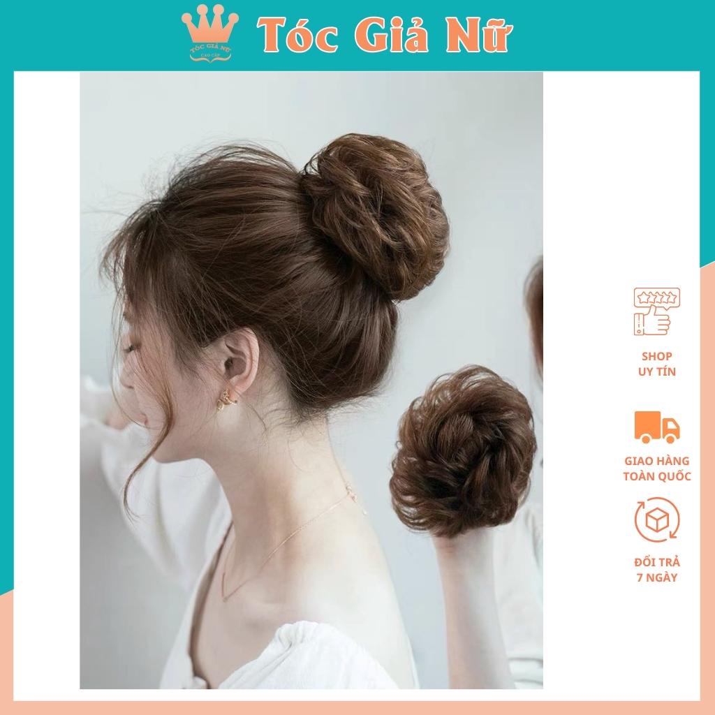 Tóc giả búi xoăn đẹp- hình thật tại shop