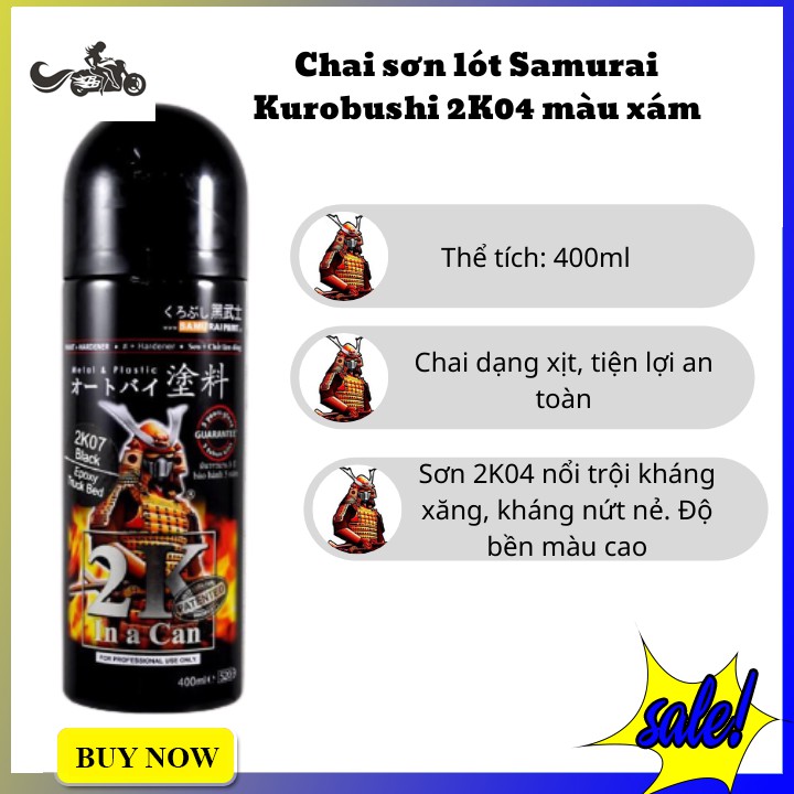 Sơn lót Samurai  epoxy 2K04 400ML màu xám