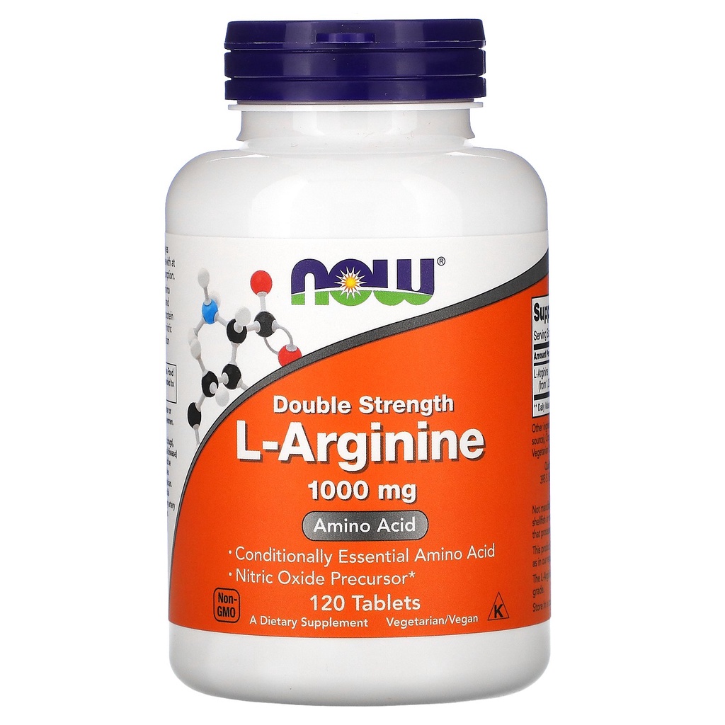 Viên uống bổ sung Now L-Arginine 500mg và 1000mg - Now L Arginine hỗ trợ tim mạch, gan, sinh lý