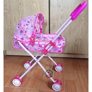 Đồ chơi xe đẩy búp bê cho bé cỡ đại ( búp bê biết khóc, biết nói)